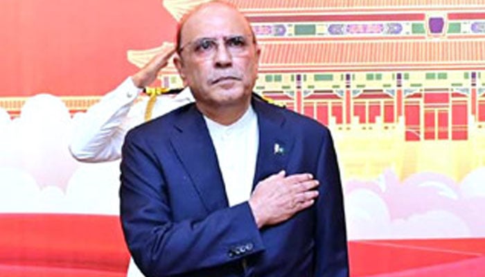 President Asif Ali Zardari attends a ceremony in connection with 75th anniversary of Peoples Republic of China. APP/file