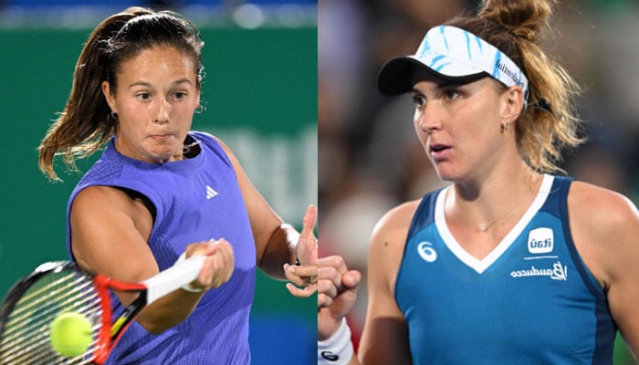 This combo of images shows, Russias Daria Kasatkina (left) and Brazils Beatriz Haddad Maia (right) images released on September 21, 2024. — AFP