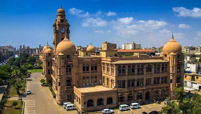 Karachi Municipal Corporation Building situated at MA Jinnah Road. — APP/File