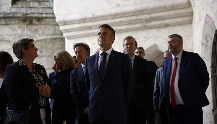 French President Emmanuel Macron visits the Chartres Cathedral as part of the European Heritage Days in Chartes, France, 20 September 2024. — Reuters