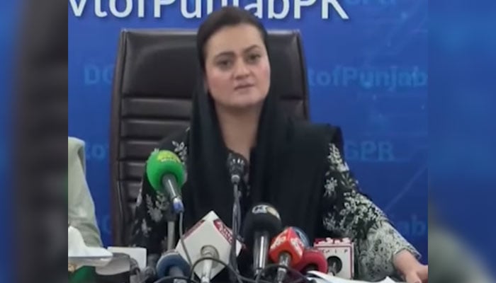 Senior Provincial Minister Marriyum Aurangzeb addresses the media persons during a press conference on September 22, 2024. — Screengrab via Facebook/Marriyum Aurangzeb