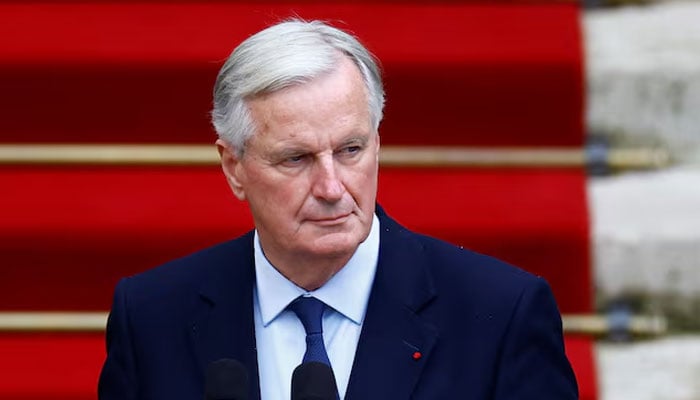 Frances Prime Minister Michel Barnier attends the handover ceremony with outgoing Prime Minister Gabriel Attal at the Hotel Matignon in Paris, France, September 5, 2024. — Reuters