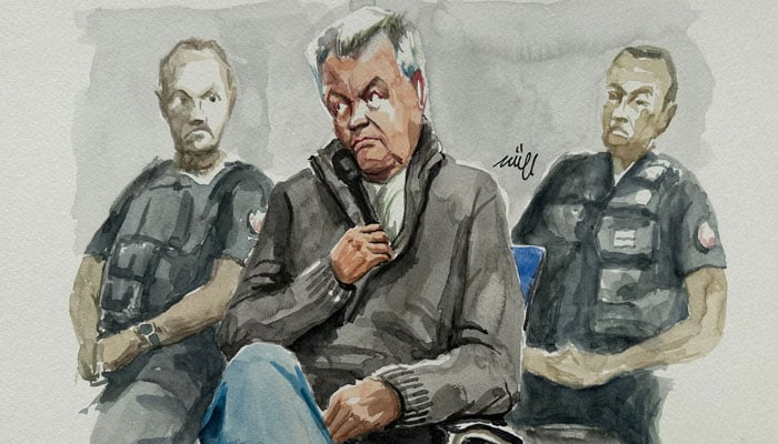 A courtroom sketch of Dominique Pelicot, who allegedly drugged and raped his then-wife, Gisèle Pelicot. — Reuters/File