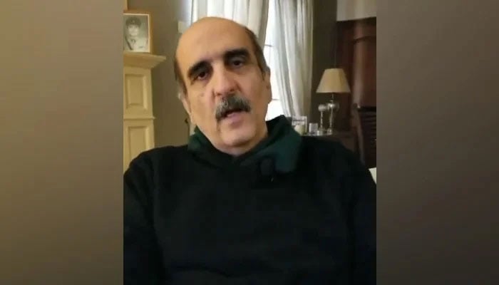 PTI founding member and former information secretary Akbar S Babar speaks in a video message in this still taken from a video released on December 8, 2023. — X/@asbabar786