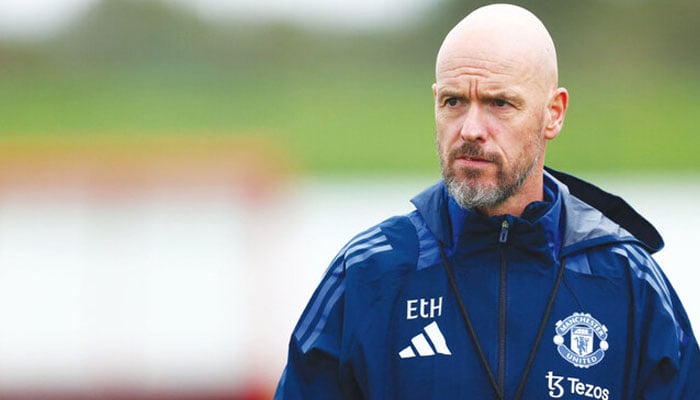 Manchester United manager Erik ten Hag during training. — Reuters/file