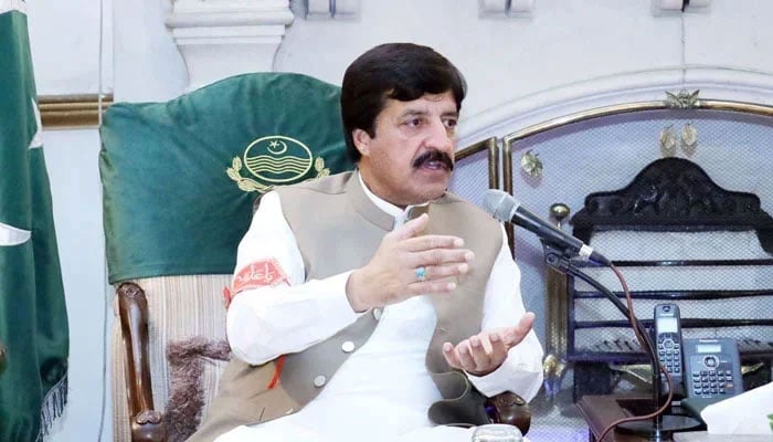 Punjab Governor Sardar Saleem Haider speaks during a meeting at Governor House in this image taken on May 27, 2024. — Facebook/Sardar Saleem Haider Khan