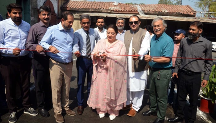 Coordinator to Prime Minister on Climate Change, Romina Khurshid Alam Inaugurating a solar energy project of a beverage company in Rawalpindi on September 24, 2024. — PID