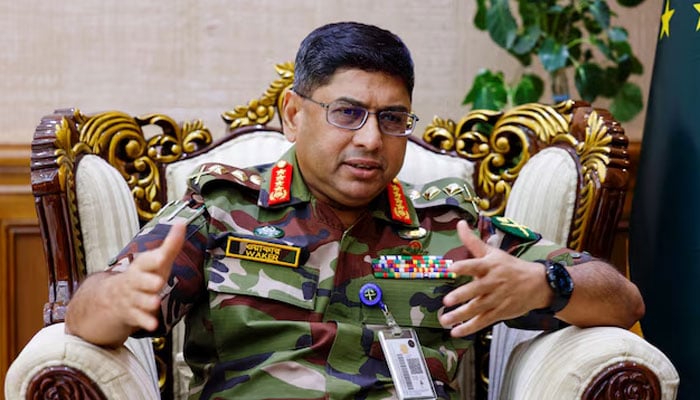 Bangladeshs Chief of Army Staff General Waker-uz-Zaman gestures during an interview with Reuters at his office in the Bangladesh Army Headquarters, in Dhaka, Bangladesh, September 23, 2024. — Reuters