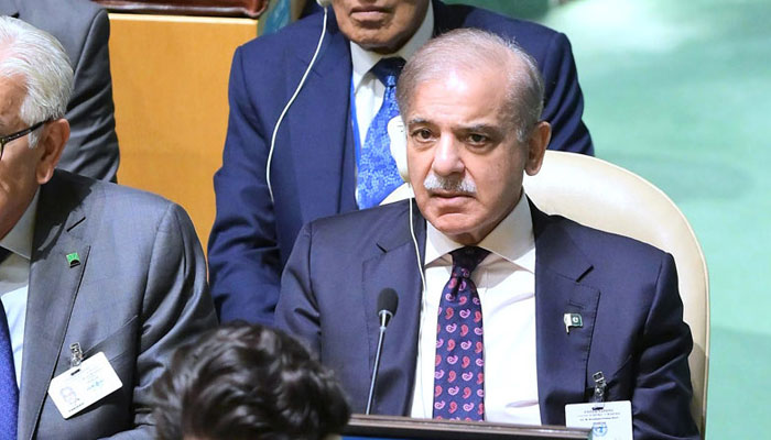 Prime Minister Muhammad Shehbaz Sharif attends the inaugural session of United Nations General Assembly on September 24, 2024. — APP