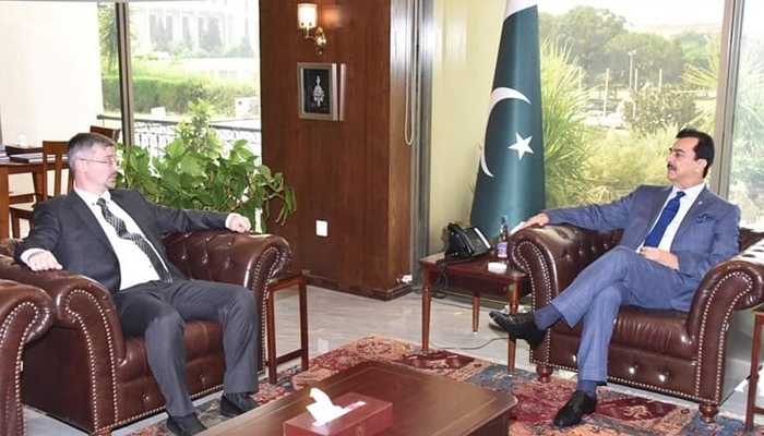 Chairman Senate Syed Yousuf Raza Gilani in a Meeting with Ambassador of Russia to Pakistan Albert Khorev at Parliment House Islamabad on September 25, 2024. — Facebook/@YRGillani