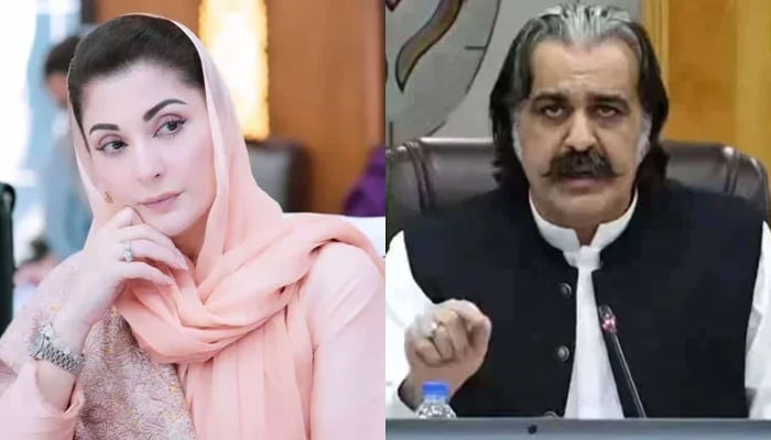 This combo of images shows, Punjab Chief Minister Maryam Nawaz (left) and (KP) Chief Minister Ali Amin Gandapur. — Facebook/Maryam Nawaz Sharif/Ali Amin Khan Gandapur/File