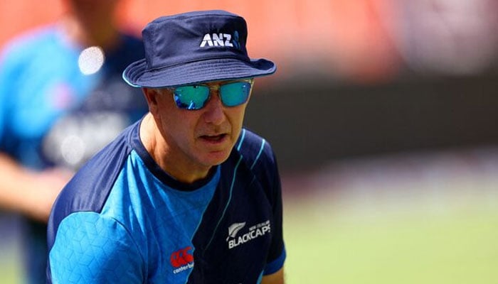 New Zealand coach Gary Stead during practice in Narendra Modi Stadium, Ahmedabad, India on October 4, 2023. — Reuters