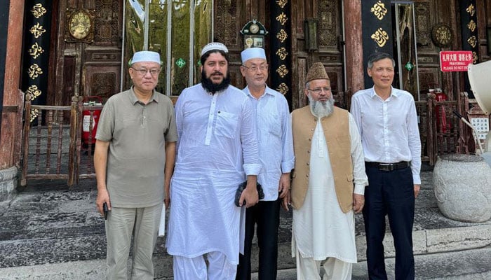 Council of Islamic Ideology Chairman Dr Muhammad Raghib Hussain Naeemi (2nd right) poses for a group photo with a delegation of scholars during a visit to China, September 25, 2024. — Facebook/Council of Islamic Ideology