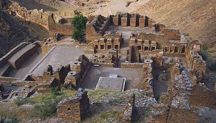 This undated image shows an archeological site Takht Bhai Bhai in Mardan district of KP. — APP/File