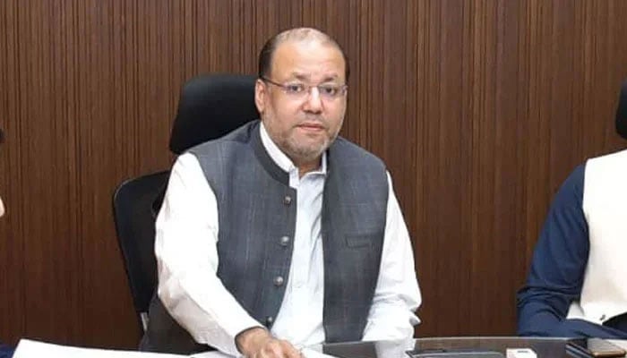 Provincial Minister for Industries and Commerce Chaudhry Shafay Hussain gestures during a meeting on April 22, 2024. — Facebook/Chaudhry Shafay Hussain