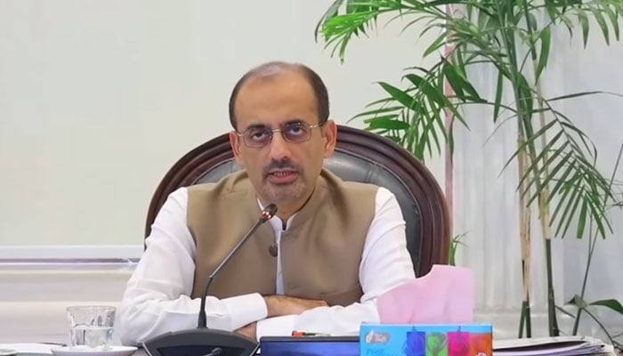 Senior Member of the Board of Revenue Punjab, Nabeel Javed, speaks at a meeting on September 6, 2024. — Facebook/Board of Revenue, Punjab