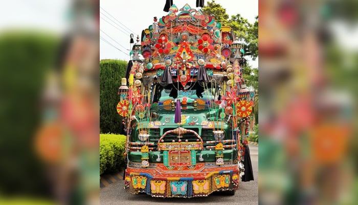 On the occasion of World Tourism Day organised by Tour Da Pekhawar Khyber Pakhtunkhwa, art made on a truck was exhibited seen in this image released on September 28,2024. — Facebook/@TourDaPekhawar