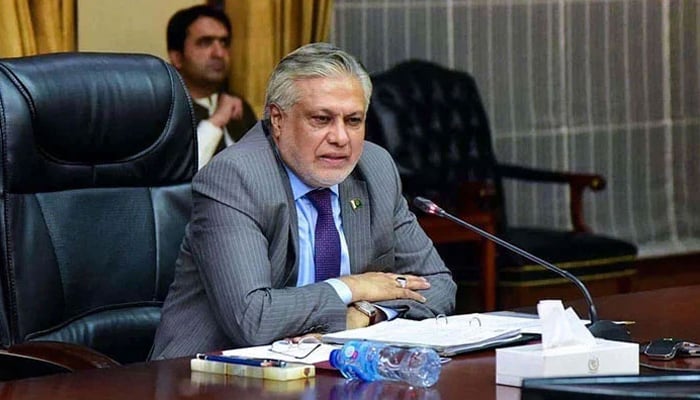 Foreign Minister and newly appointed Deputy PM Ishaq Dar chairing a meeting in this undated picture. — APP/File