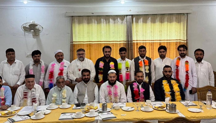 Newly elected members of the executive council of the Nowshera Chamber of Commerce and Industry pose for a phot on September 30. — Facebook/ Nowshera Chamber of Commerce and Industry