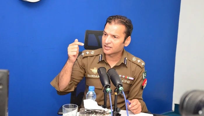 The City Police Officer, Rawalpindi Syed Khalid Hamdani speaks during a live FM show on December 5, 2023. — Facebook/Rawalpindi Police