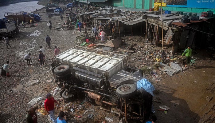 A neighbourhood in Kathmandu, Nepal seen after heavy rains. — AFP/file