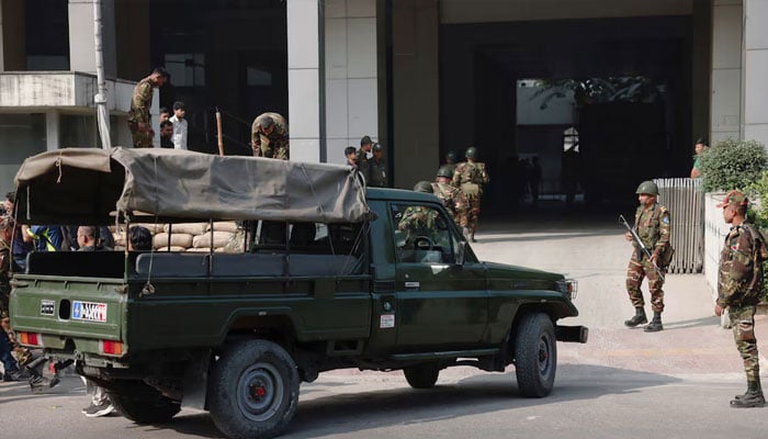 Members of Bangladesh Army arrive at a temporary camp, after the army was deployed across the country, in order to help civil administration during general election in Dhaka, Bangladesh, January 3, 2024. — Reuters