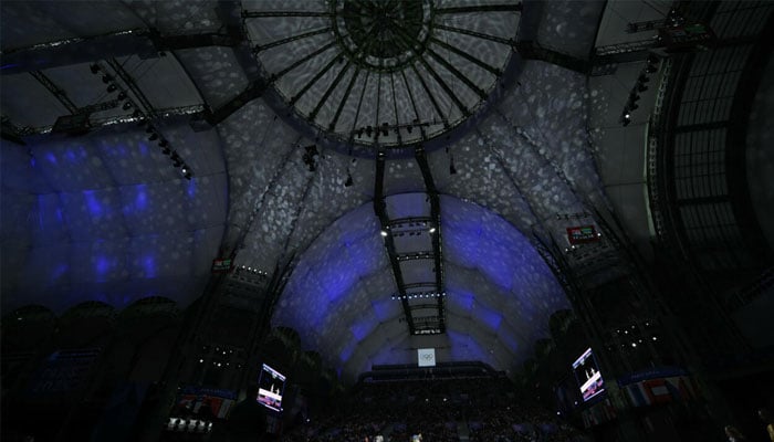 An image from a fencing event at the Paris Olympics. — AF/file