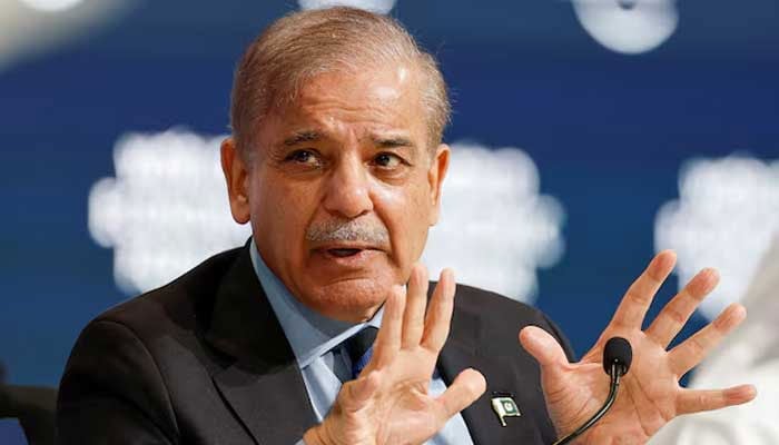 Prime Minister Shehbaz Sharif speaks at the World Economic Forum (WEF) in Riyadh, Saudi Arabia, April 28, 2024. — Reuters