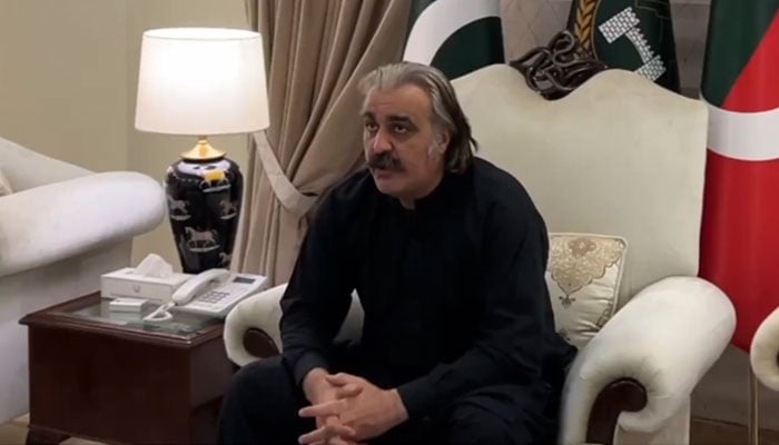 KP Chief Minister Ali Amin Gandapur chairs a meeting on law and order in Peshawar on October 1, 2024. —  Screengrab via X/@governmentKP