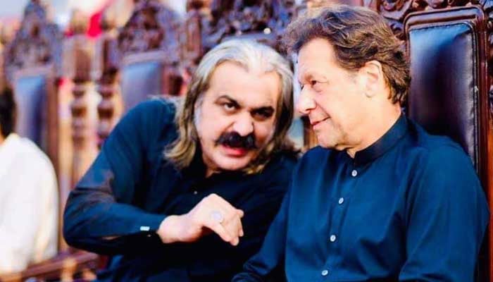 This image shows the Pakistan Tehreek-e-Insaf (PTI) founder Imran Khan (right) along with CM Khyber Pakhtunkhwa Ali Amin Gandapur. — AFP/File