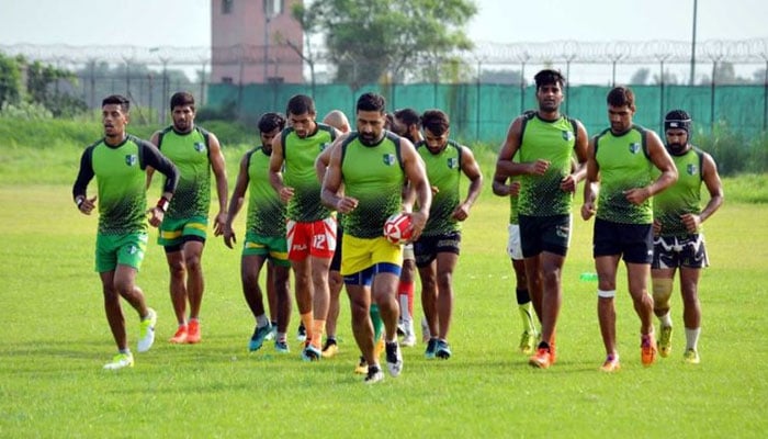 Pakistan Rugby team during training.— Facebook@AsianRugby/file