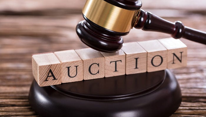 The representational image shows the word auction  written under a gavel. — pexels/File