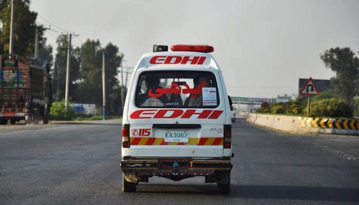 The representational image shows an Edhi ambulance. — APP/File