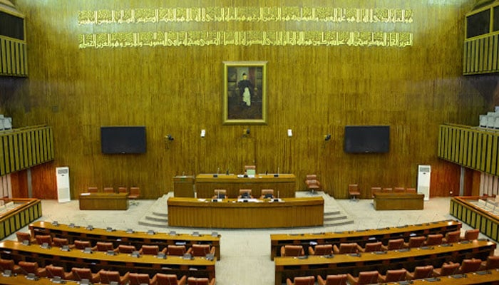 The image shows inside view of Senate of Pakistan. — APP/File