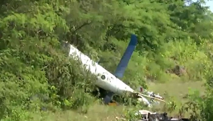 The crashed helicopter seen in this image.— ANI/file