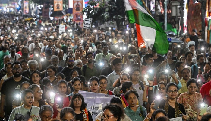 Doctors seen protesting in Kolkata. — AFP/file