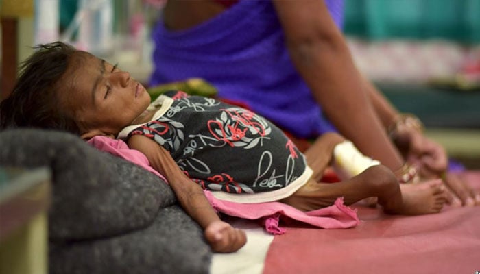 A baby girl at Mithi Civil Hospital in Mithi, Sindh. — AFP/File