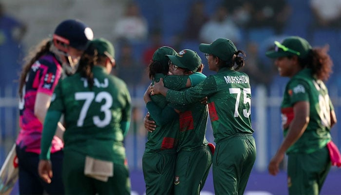 Bangladesh womens team players seen celebrating.— ICC website/file