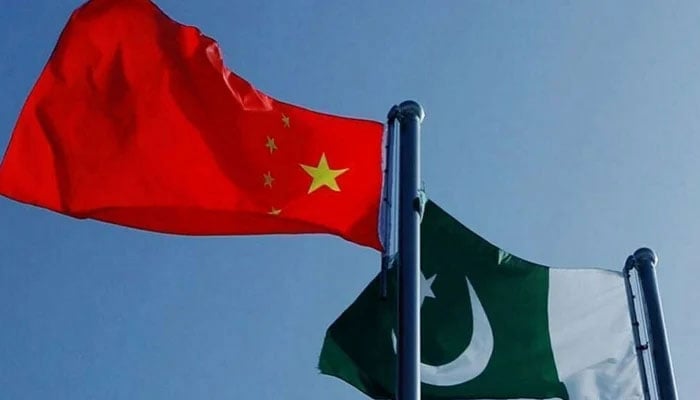 The representational image shows a collage of flags of China (left) and Pakistan.  — APP/File