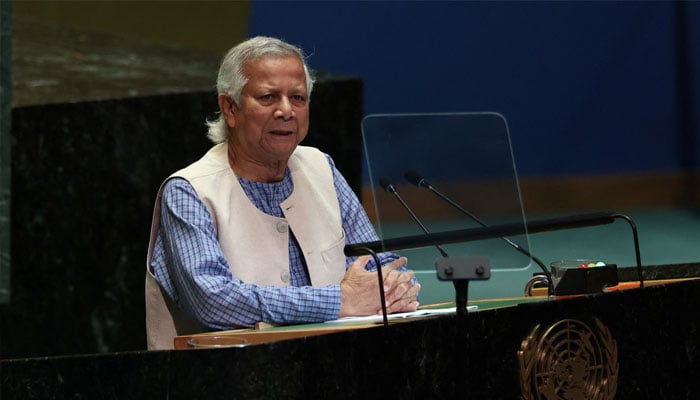 Muhammad Yunus, Chief Adviser of Bangladesh addresses the 79th United Nations General Assembly at UN headquarters in New York, US, September 27, 2024. — Reuters