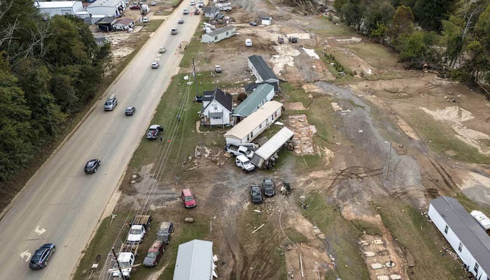 A aerial view of a hurricane affected area.— PTI/file