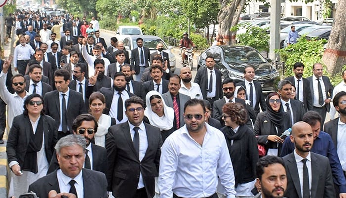 A representational image of Lawyers protest seen in this image released on September 21, 2023. — Online