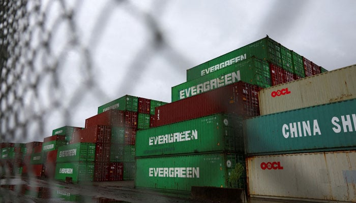 Containers are seen stacked in Portsmouth Marine Terminal (PMT), as port workers from the International Longshoremens Association (ILA) participate in a strike, in Portsmouth, Virginia, US, October 1, 2024. —Reuters