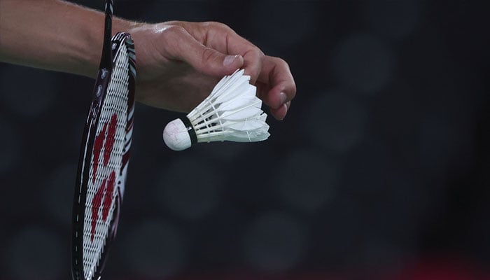 Viktor Axelsen of Denmark prepares to serve during the match against Shi Yuqi of China. — Reuters/file