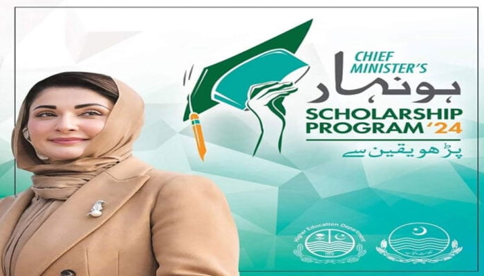 The image shows the poster of the Punjab Chief Ministers ‘Honhaar Undergraduate Scholarship Programme’. — APP/File