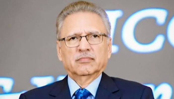 Former president Dr Arif Alvi at an event. — Instagram/@dr.arifalvi