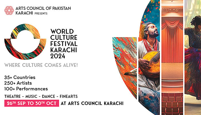 The poster of the World Culture Festival. — Arts Council of Pakistan, Karachi