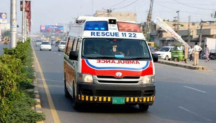 A representational image of a Rescue 1122 ambulance on the road. — APP/File