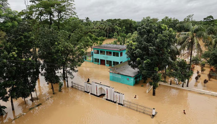 A view shows a partially submerged school and madrasa premises amid severe flooding in the Fazilpur area of Feni, Bangladesh, August 26, 2024. — Reuters