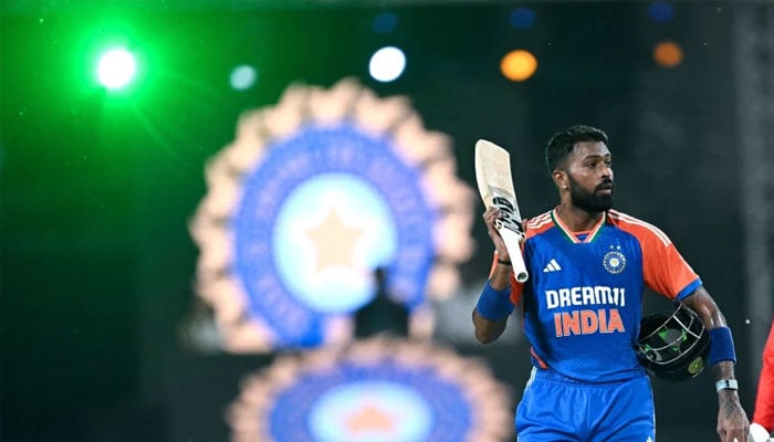 Indias Hardik Pandya celebrates after his teams win in the first Twenty20 cricket match between India and Bangladesh at the Shrimant Madhavrao Scindia Cricket Stadium in Gwalior. — AFP